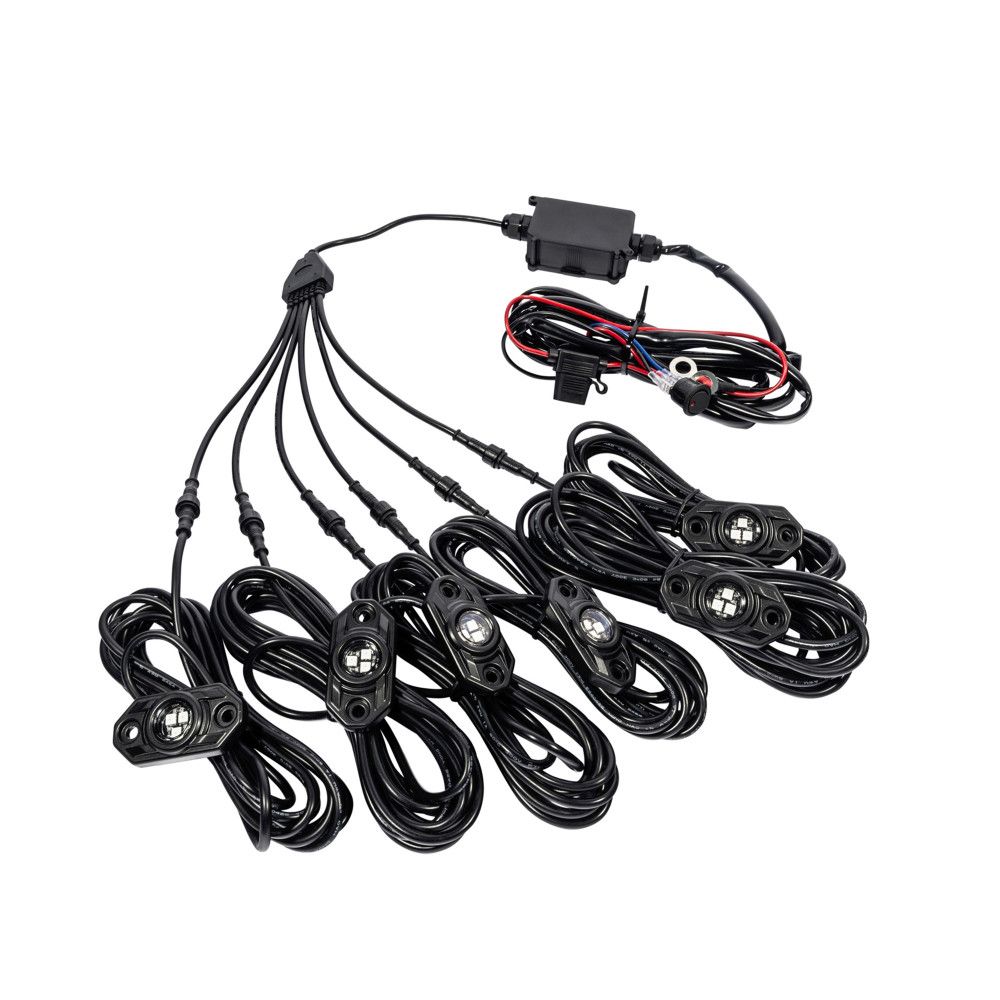 KC HiLites C-Series RGB Multi-Color Multi-Use LED 6-Light System - 5W Flood Beam