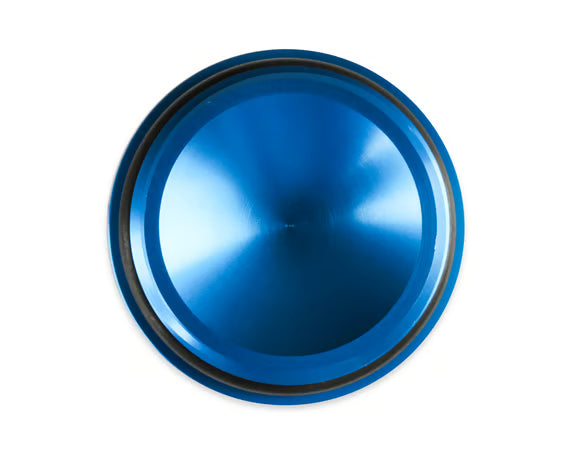 Earl's -3 AN Port Plug w/ O-Ring Seal, Black Anodized Aluminum - 2 pieces Bottom View Blue