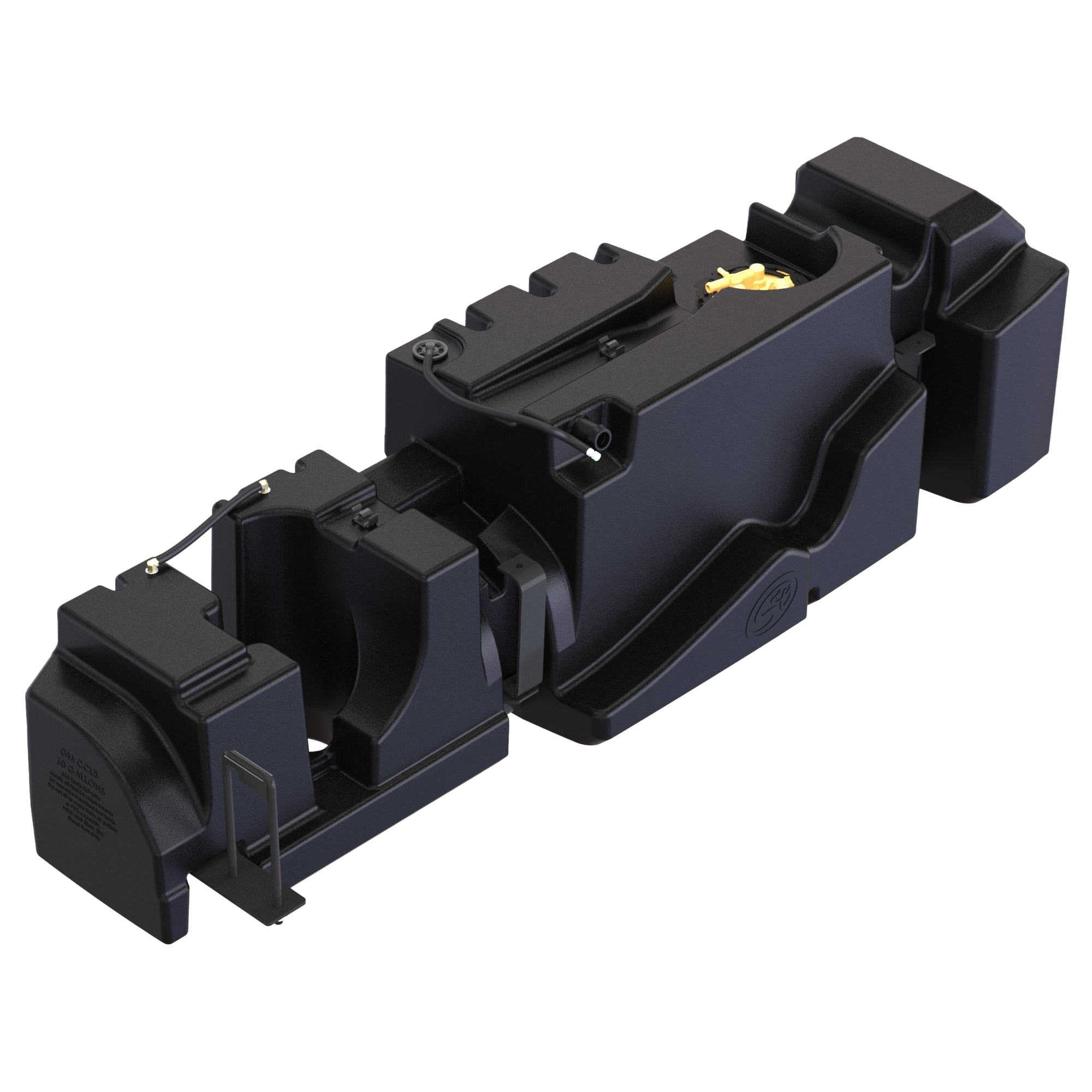 S&B 60 Gallon Replacement Fuel Tank for 2020-2023 Chevy Silverado/GMC Sierra 2500 3500 Crew Cab Long Bed Front View