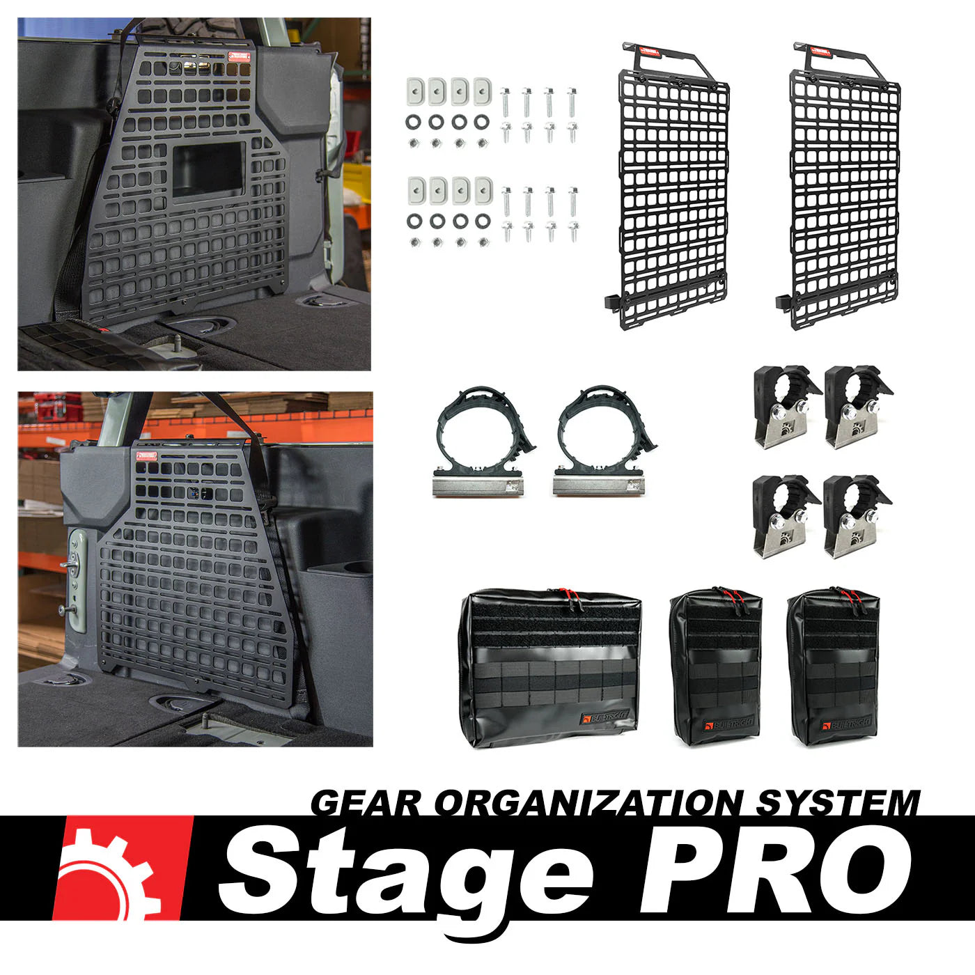 '21+ Ford Bronco 2-Door Builtright Industries Molle Compatible Cargo Panel-Full Kit