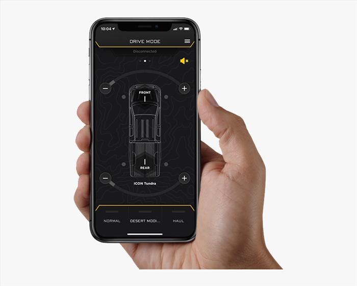 ICON 2023-2025 Ford F-250/F-350 Super Duty 4WD, 2.5-3" Lift, Stage 7 Coilover Conversion System with Radius Arms Front View