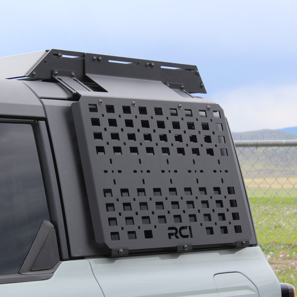 RCI 4 Door | Roof Rack Side Molle Panel | 21-Present Bronco Front View