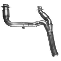 3" SS Catted Y-Pipe. 2011-2013 GM Truck 6.2L. Connects to OEM. Front View