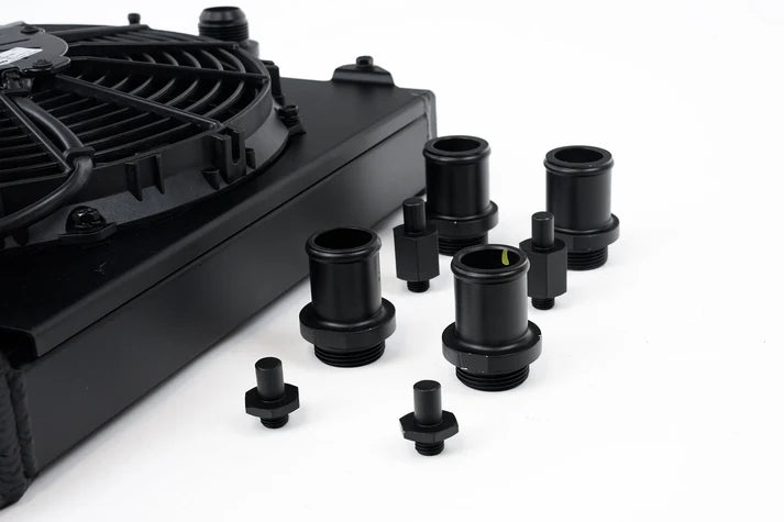 Universal Half Radiator - Evo 7/8/9 / 92-00 Civic - w/ SPAL Fan & Shroud Front View