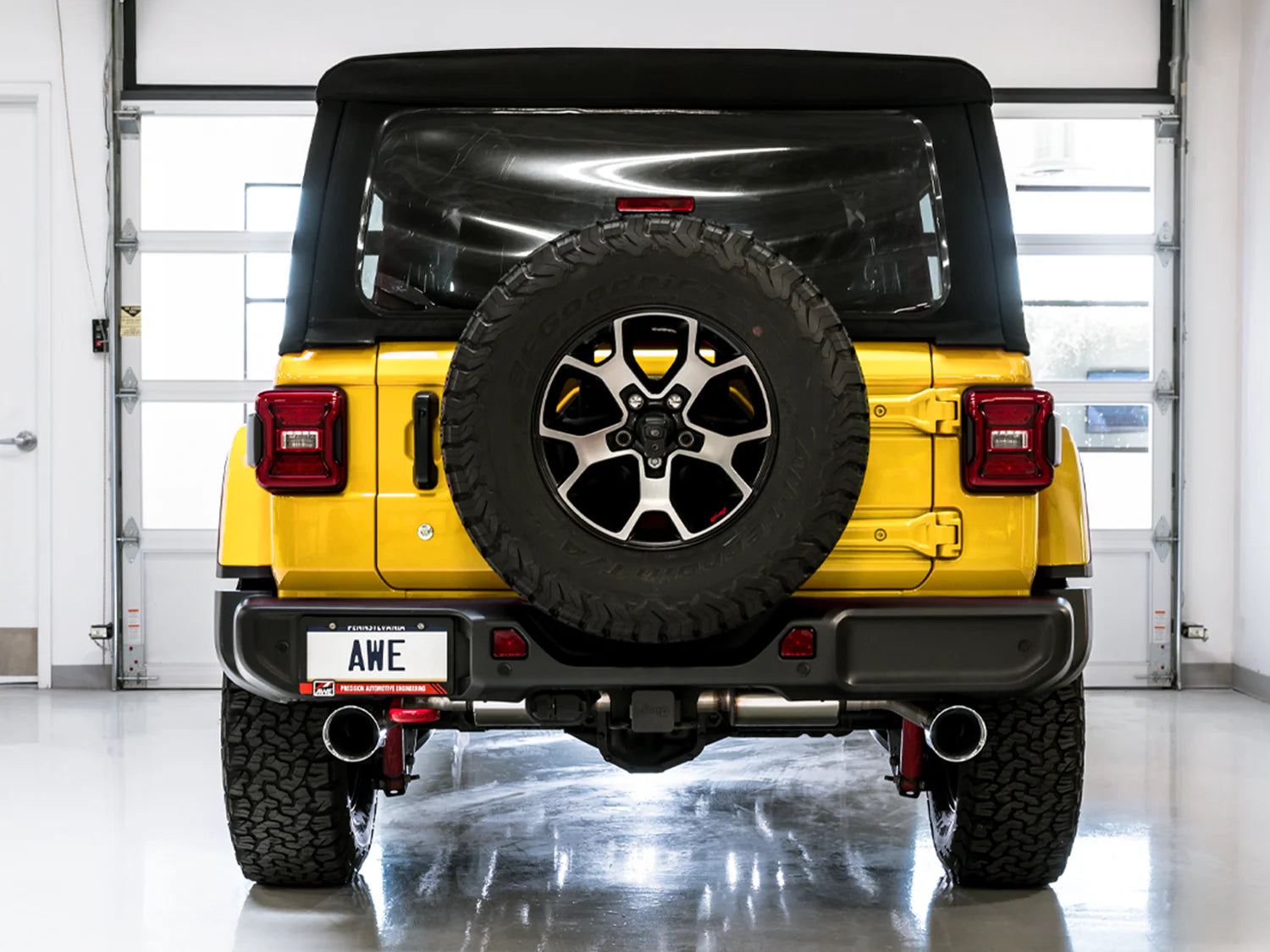 AWE Exhaust Suite for the 2.0T Jeep JL/JLU Wrangler Front View