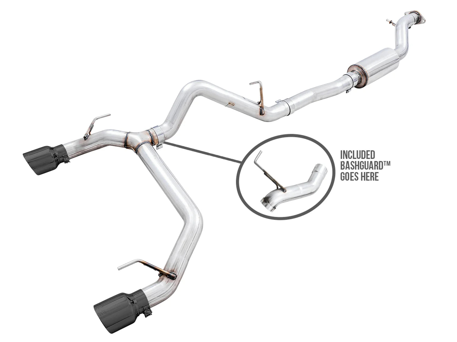 AWE 0FG Catback Exhaust Suite for the Ford Bronco 2.3T / 2.7TT Front View