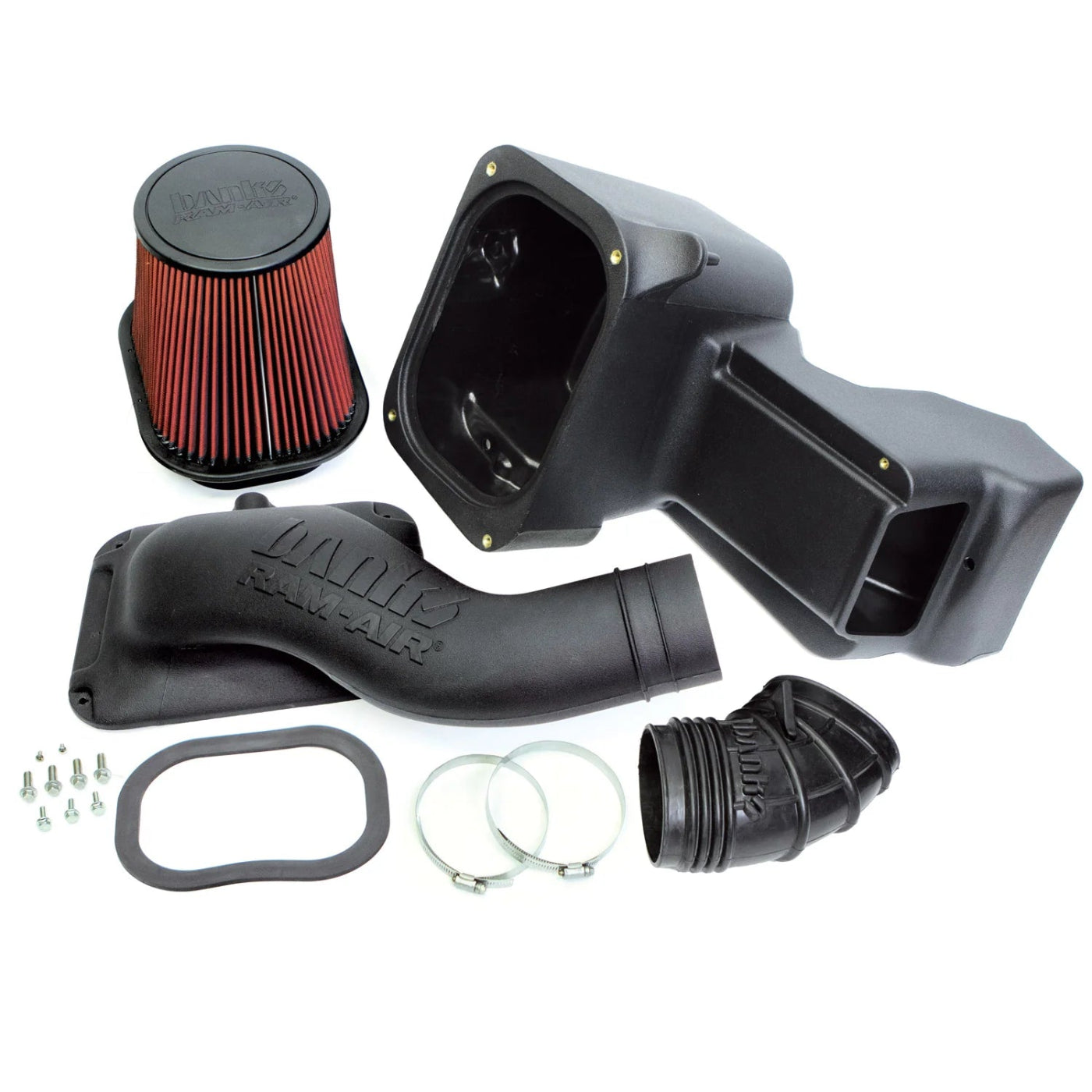 Ram-Air® Oiled or Dry Filter, Cold Air Intake System Front View Red
