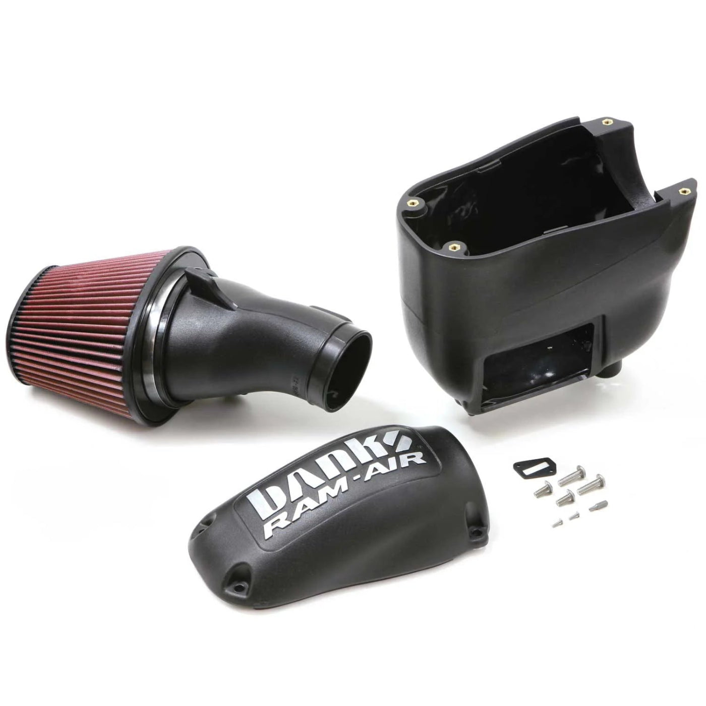 Ram-Air® Oiled or Dry Filter, Cold Air Intake System Front View Red