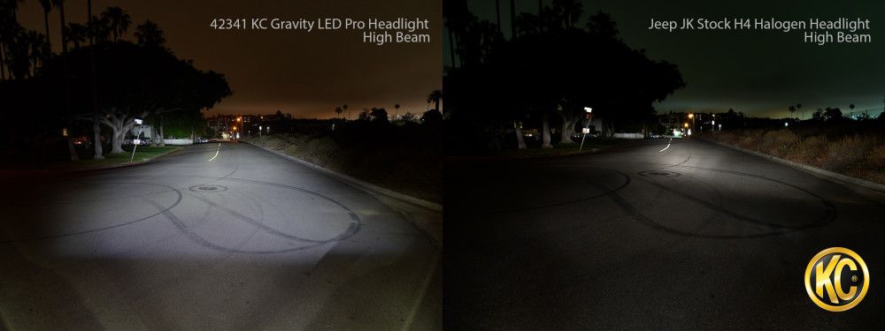 KC HiLites 7" Gravity® LED Pro DOT Headlight | Driving Beam | Pair | 07-18 Jeep JK