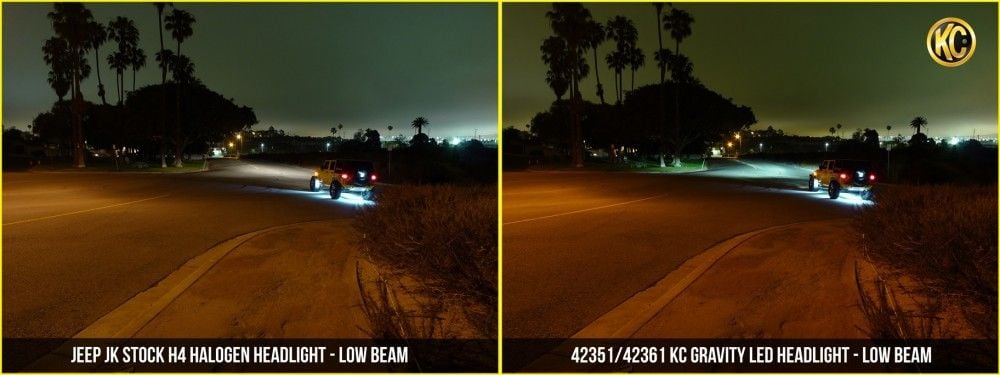 KC HiLites 7" Gravity® LED DOT Headlight | Driving Beam | Pair | 07-18 Jeep JK