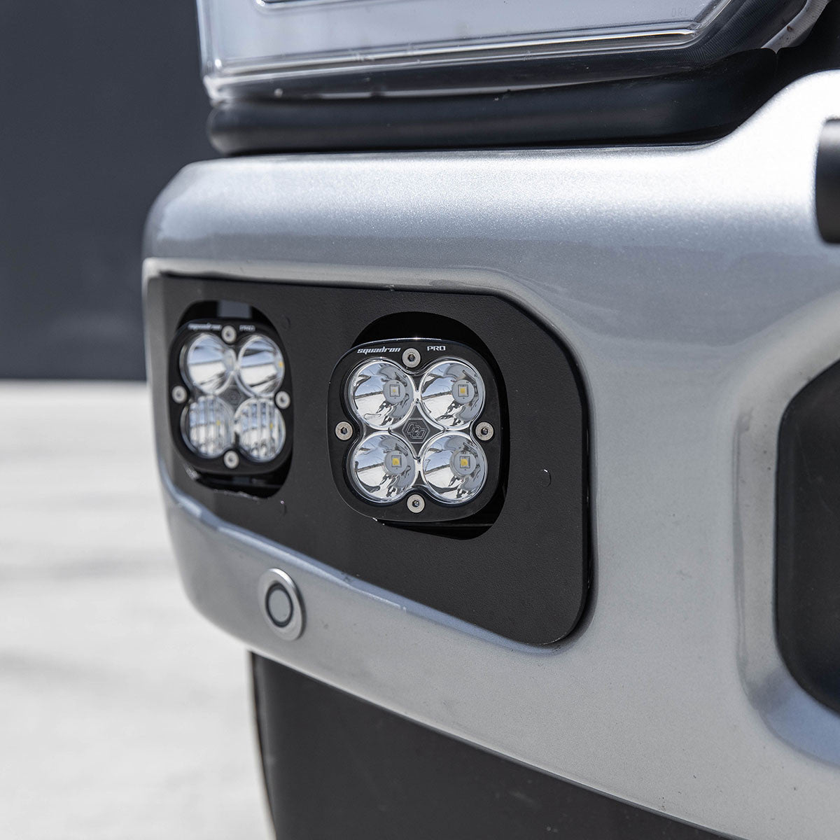 '23+ F250/F350 Squadron Pro Dual Fog Pocket Light Kit Close-up Display on Vehicle