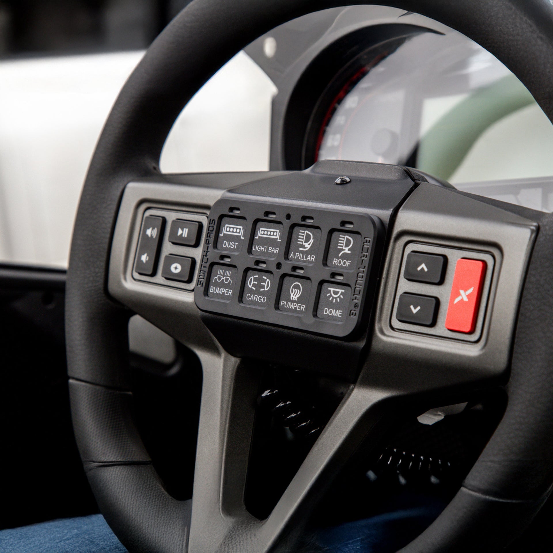 PCI Polaris RZR Switch Pros 8 Steering Wheel Mount Front View