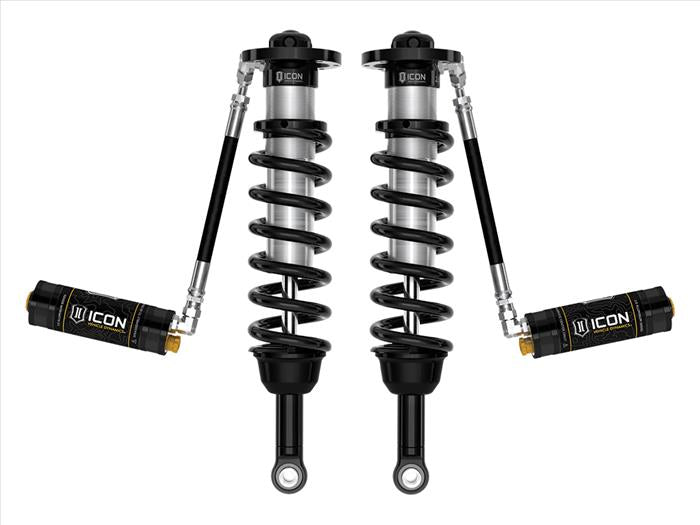 '24+ LC250 1.25-3" Lift Front 2.5 Coilovers w/ Remote Reservoirs & CDCV Front View