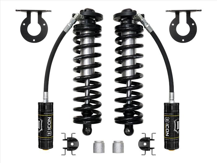 ICON 2023-2025 Ford F-250/F-350 Super Duty 4WD, 2.5-3” Lift, V.S. 2.5 Series Coilover Conversion Kit, Remote Reservoir Front View
