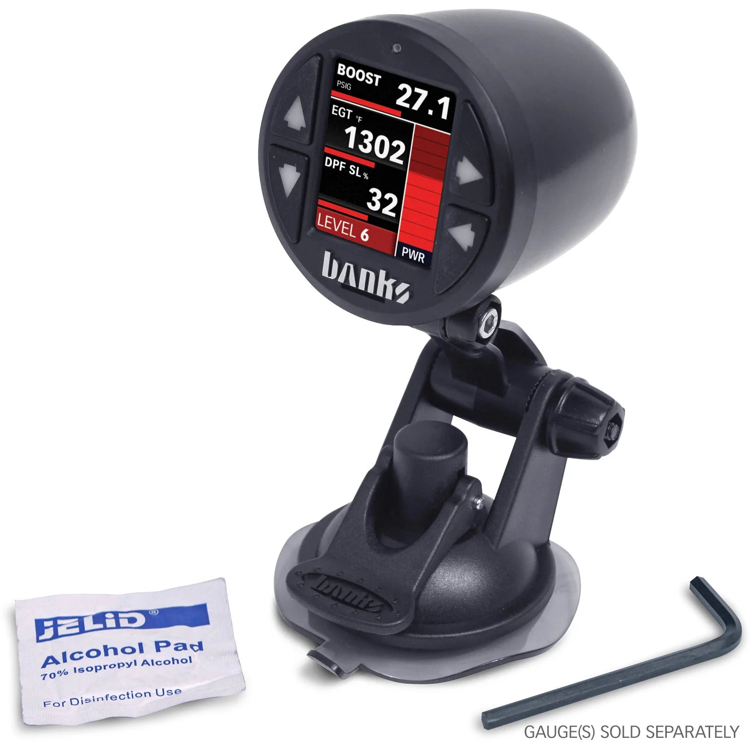 Gauge Pod Suction Mounts Single or Dual 52mm Sticky Base Suction Mounts Front View