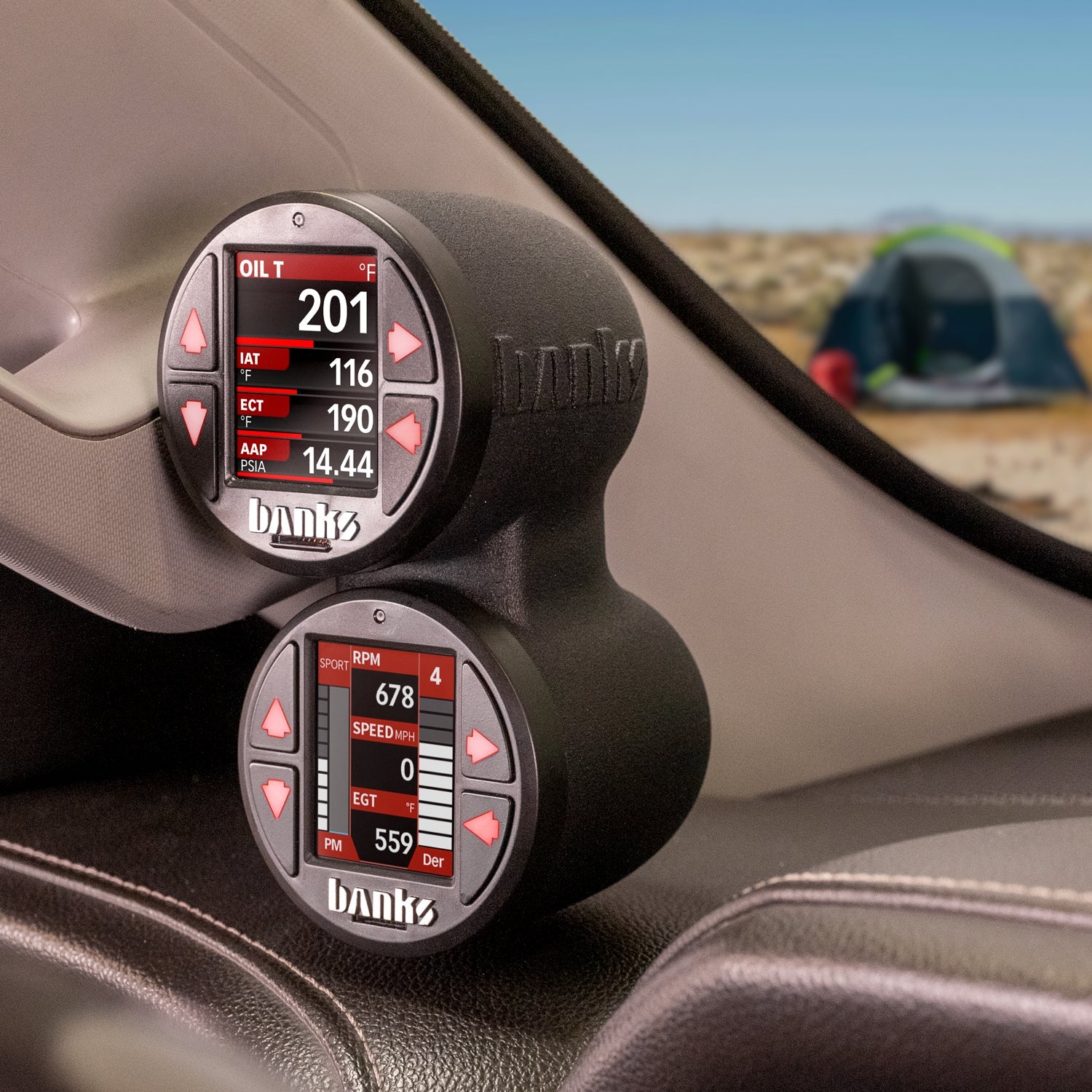 iDash Stealth Pod Mounts For 15'-19' GM Trucks Front View