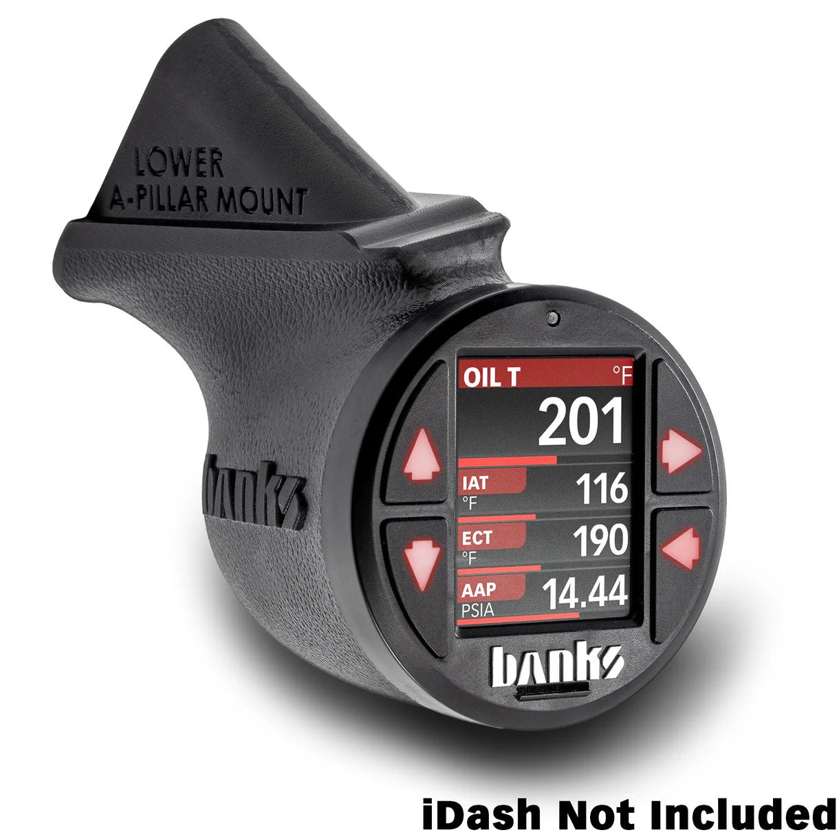 2018-2023 Jeep JL and 2020-2023 Gladiator Lower iDash Stealth Pod Mount Front View