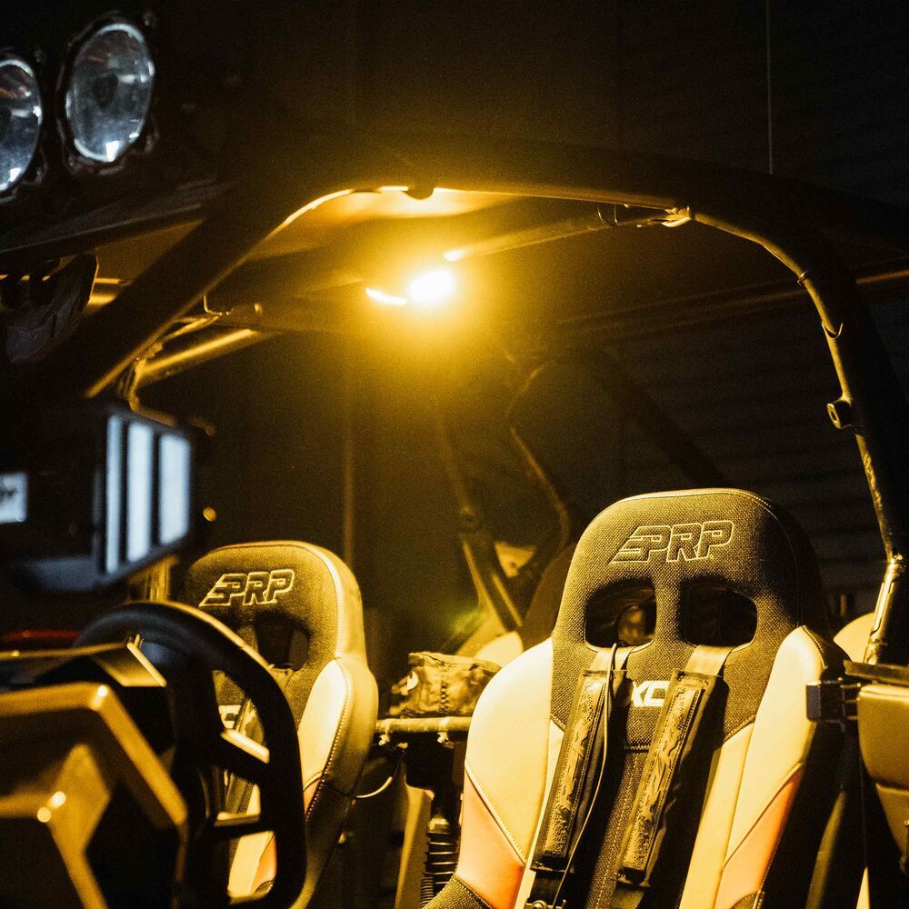 Dual Cyclone Dome Light Tube Clamp Claw Bundle - For Roll Cages Front View