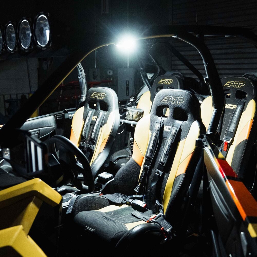 Dual Cyclone Dome Light Tube Clamp Claw Bundle - For Roll Cages Front View