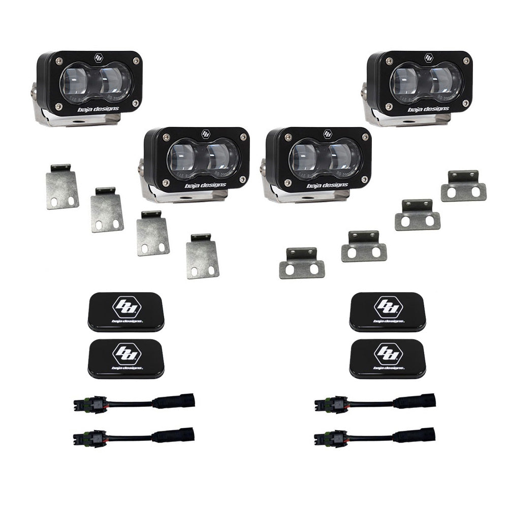 2021-2023 Ford Raptor S2 SAE Dual Fog Pocket Kit Clear Display of Included Parts