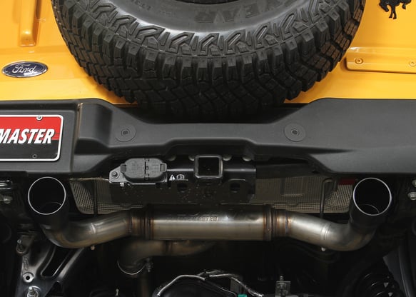 2021-2023 Ford Bronco 2.3/2.7L FLOWMASTER FLOWFX CAT-BACK EXHAUST SYSTEM Close-up Display on Vehicle