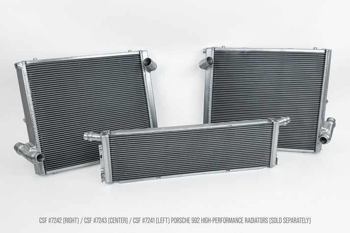 Porsche 992 911 High-Performance All-Aluminum Radiator (Left) Front View