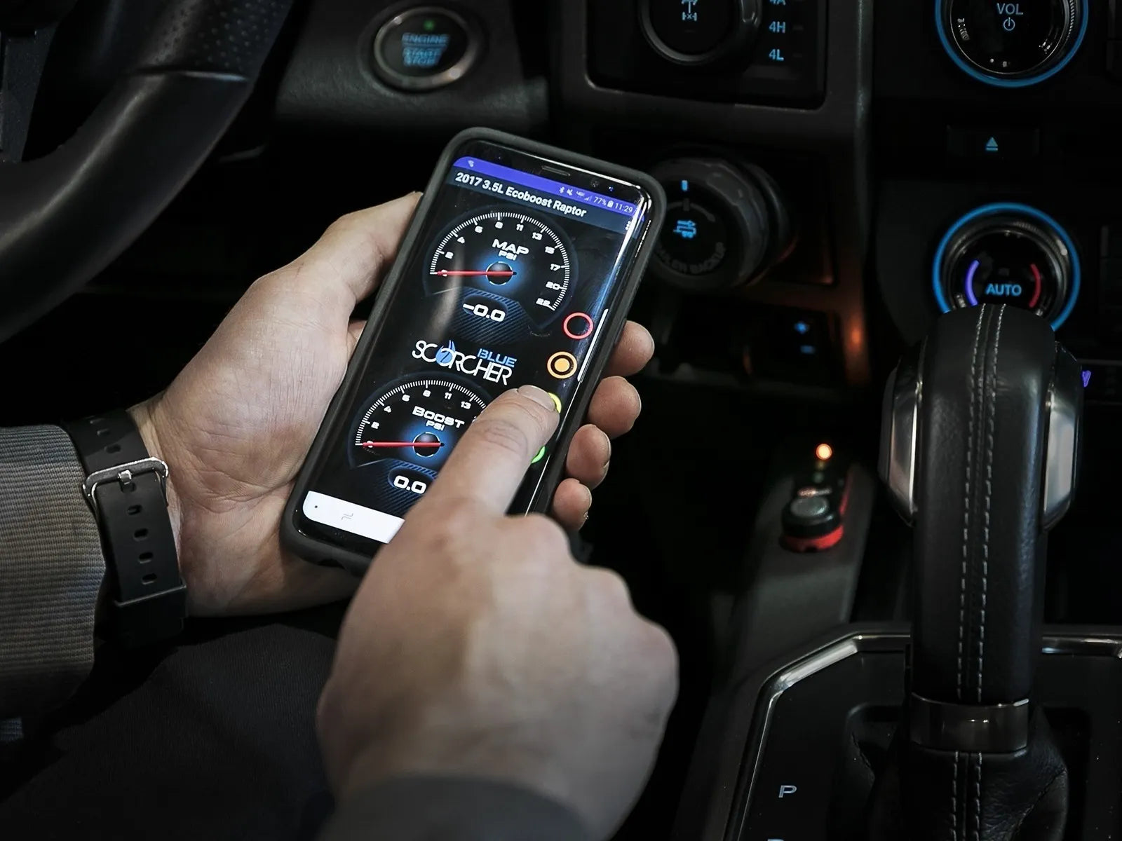 2024+ Ranger Raptor Scorcher Blue Bluetooth Power Module Front View