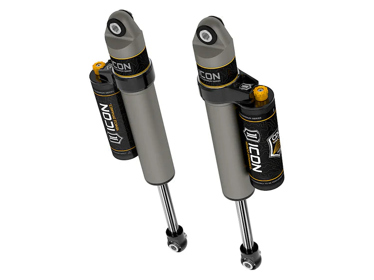 ICON 2001-2026 GM 2500/3500 HD, 0-1" Lift/2007-2018 GM 1500, 4" Lift, Rear, V.S. 2.5 Aluminum Series Shock Absorbers, Piggyback Reservoir w/ CDCV, Pair