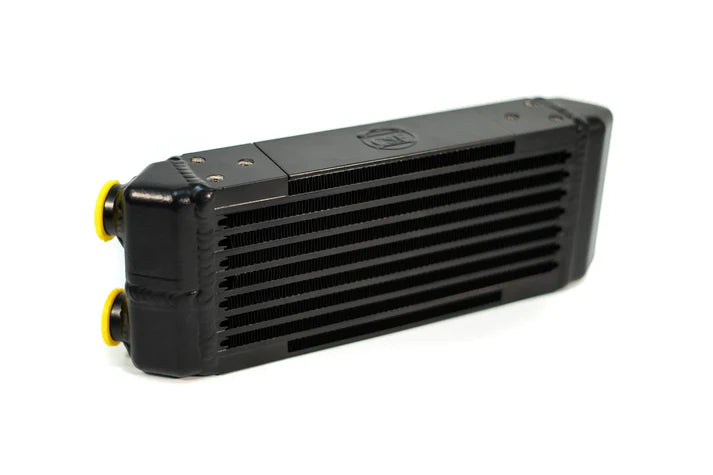 Universal Dual-Pass Oil Cooler - M22 x 1.5 connections - 13L x 4.75H x 2.16W Front View