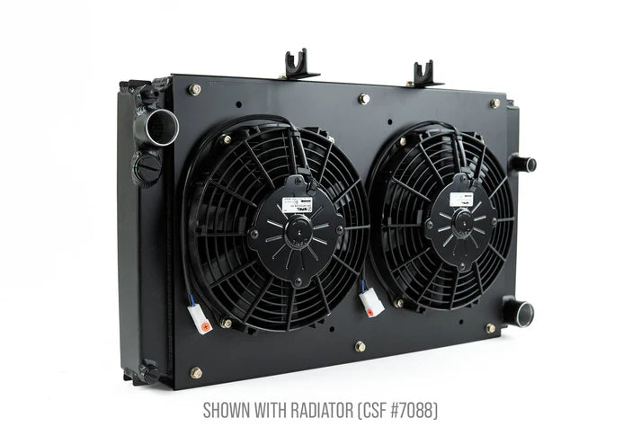 Porsche 944 / 924S All-Aluminum Fan Shroud w/ Dual 9-inch SPAL Fan Front View