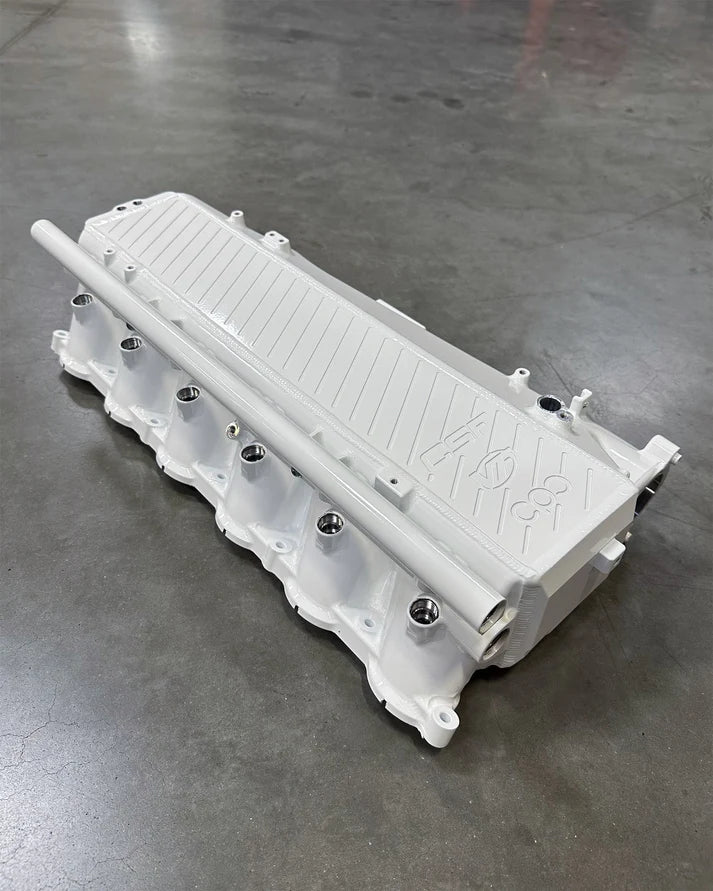 BMW Gen 1 B58 Charge Air Cooler Manifold Front View White