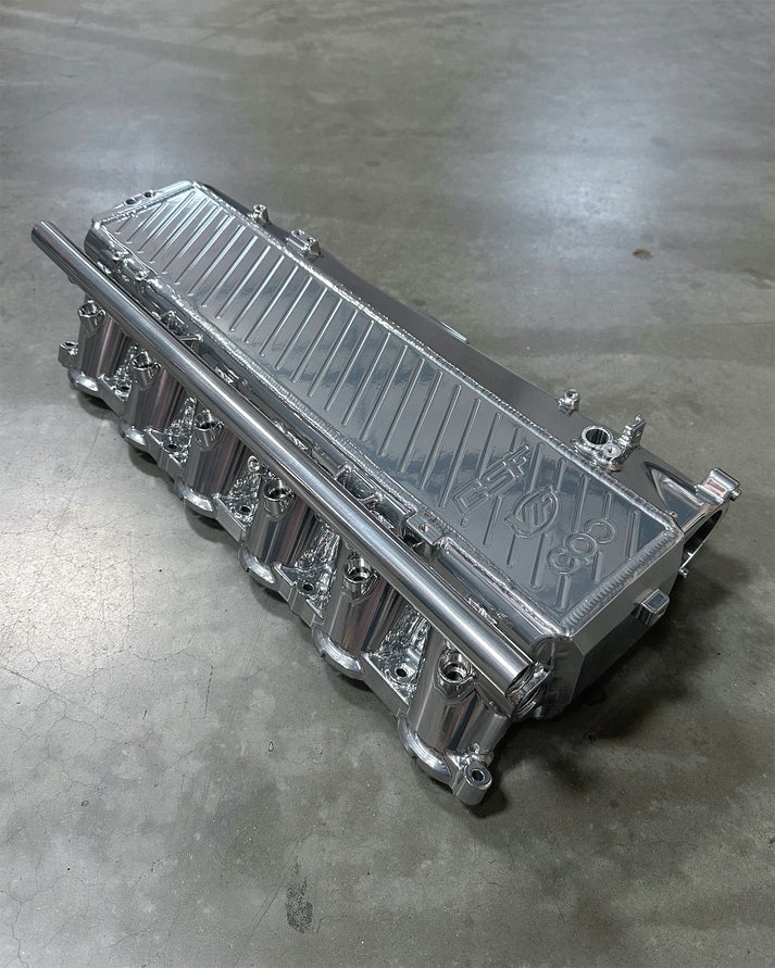 BMW Gen 1 B58 Charge Air Cooler Manifold Front View Chrome
