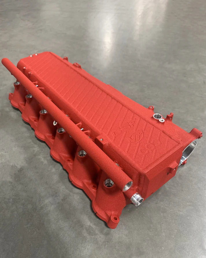 A90 Supra / BMW B58 Charge-Air Cooler Manifold Front View Red