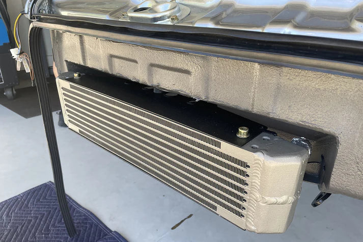 Universal Dual-Pass Oil Cooler / RS Porsche / M22 x 1.5 / 22L x 4.75H x 2.16W Front View