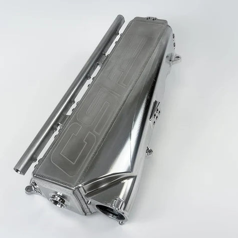 BMW Gen 2 B58 Race X Charge Air Cooler Manifold - Raw Billet Front View