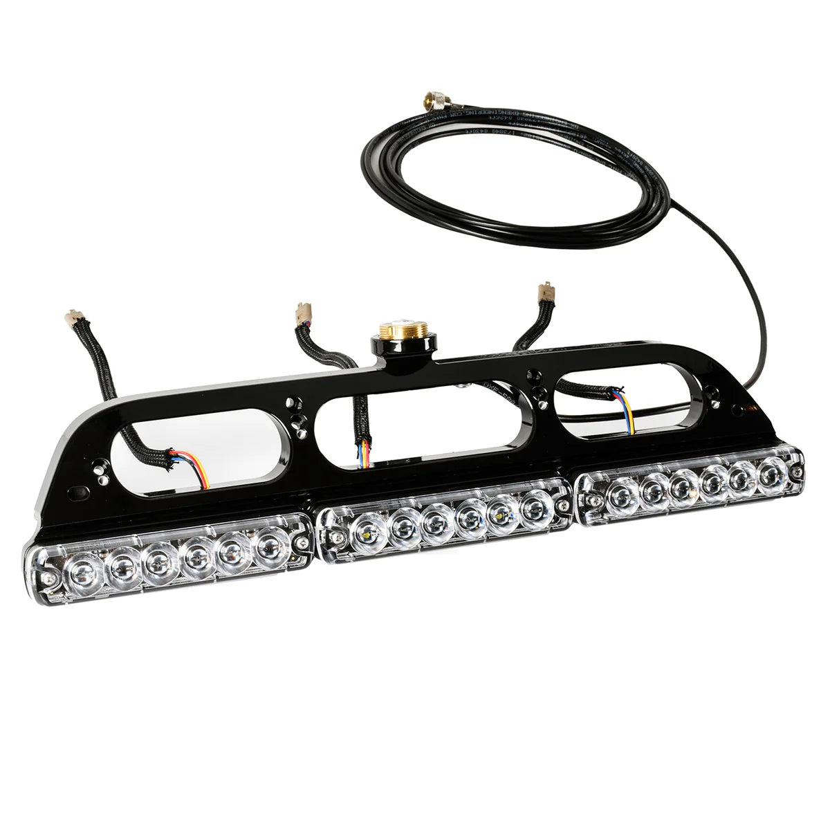 Third Brake Light Antenna Mount - 2017-2024 Ford Super Duty - With Tomar LED Lights Display of Included Parts