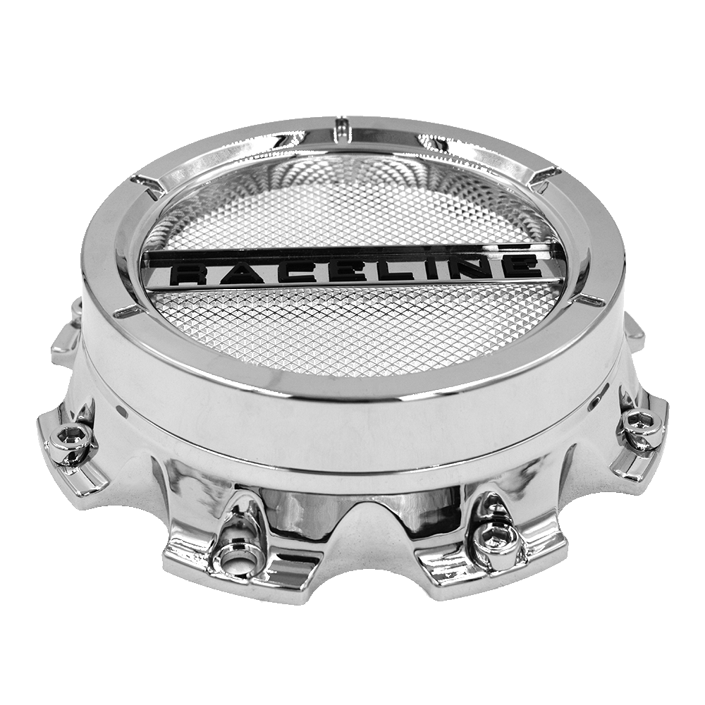RACELINE WHEEL CHROME CAP (8X180 BOLT PATTERN) Front View