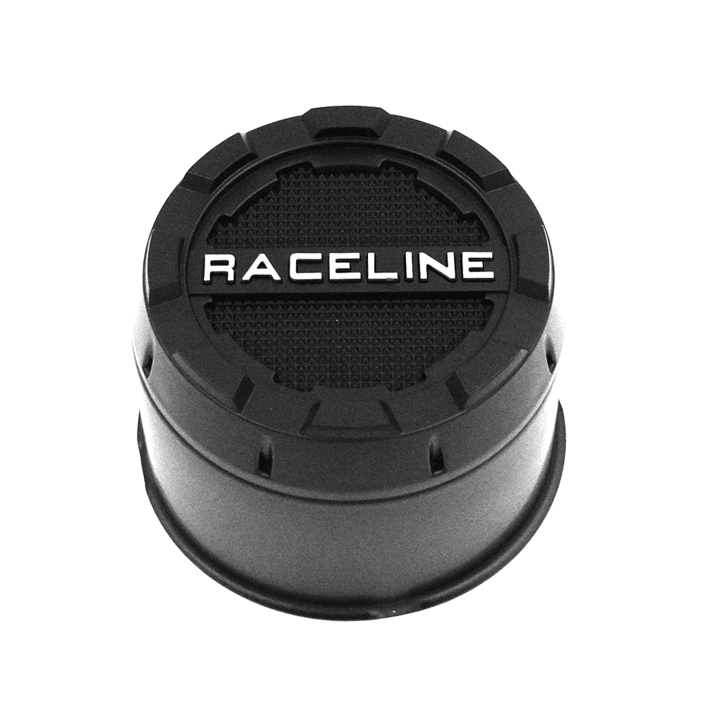 RACELINE WHEELS 2PC PUSH THROUGH BLACK CAP 4.420 BORE Front View