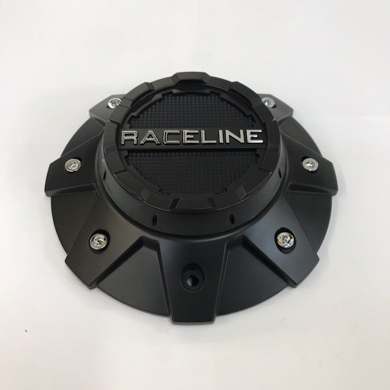 RACELINE WHEEL SERIES 930B SHIFT BLACK CAP (5/6 Lug) Front View