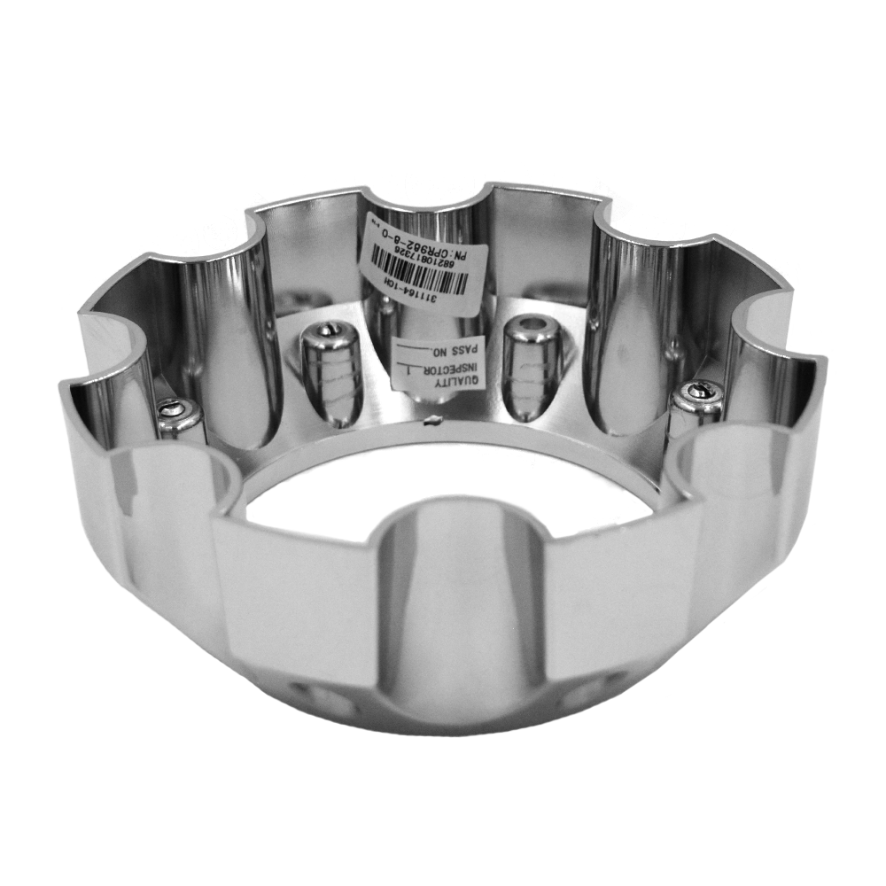 RACELINE 982 RAPTOR CAP CHROME OPEN END 8 LUG Front View