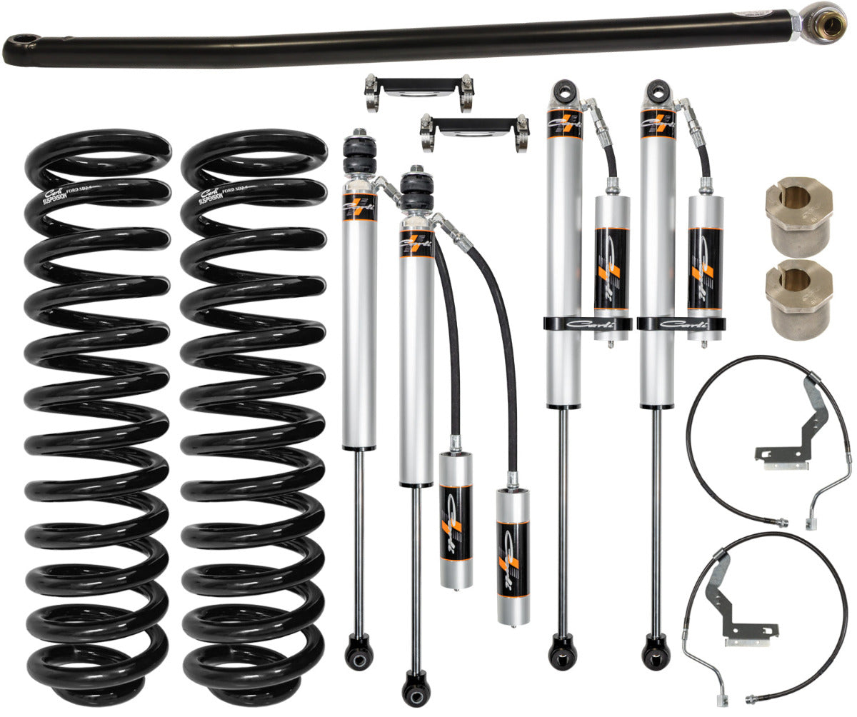 '11-16 Ford F250/350 6.2L Gas Carli 2.0 Backcountry System-2.5" Lift Display of Included Parts