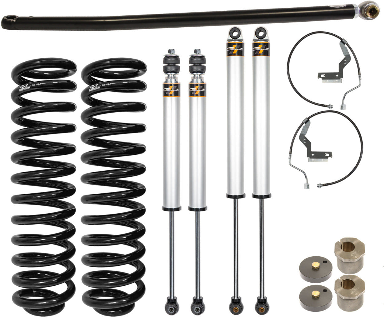 '05-07 Ford F250/350 2.0 Commuter System-2.5" Lift Display of Included Parts