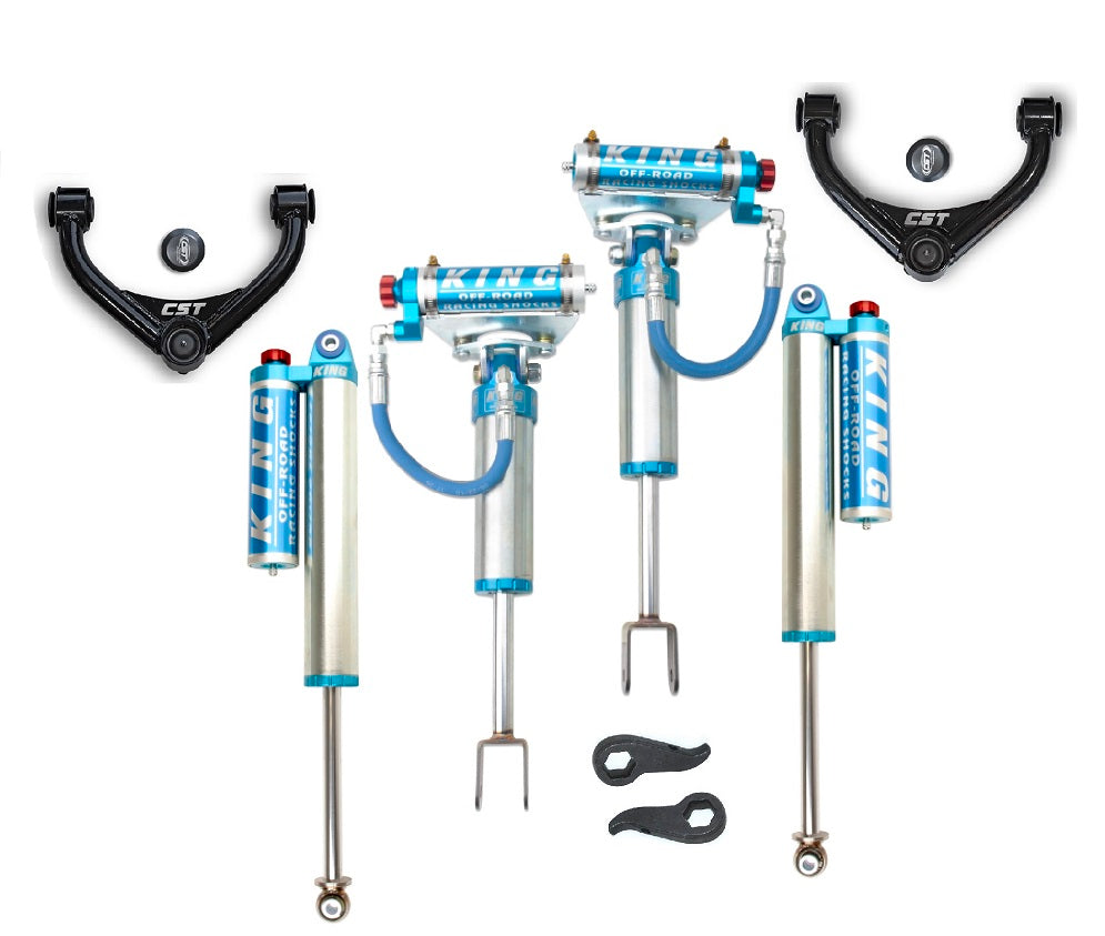 2011+ GM 2500/3500HD King-Series Leveling Kits | Stage 3 Suspension System w/ King 2.5 Remote Res. Shocks