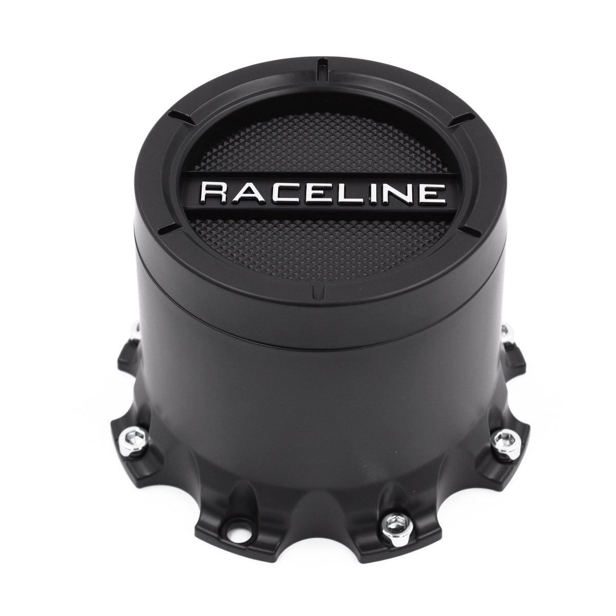 RACELINE 934/943/944 SATIN BLACK XL TALL CAP FITS 8 LUG Front View
