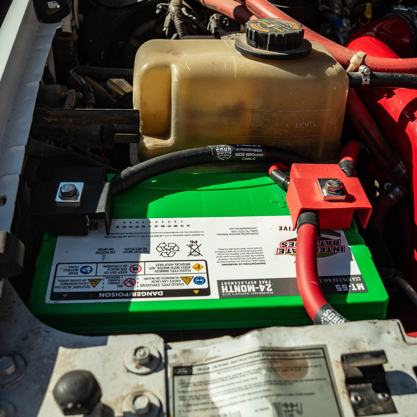 SDHQ Built '95-02.5 Ford 7.3L F250/F350/Superduty Billet Battery Terminal Upgrade Kit installed