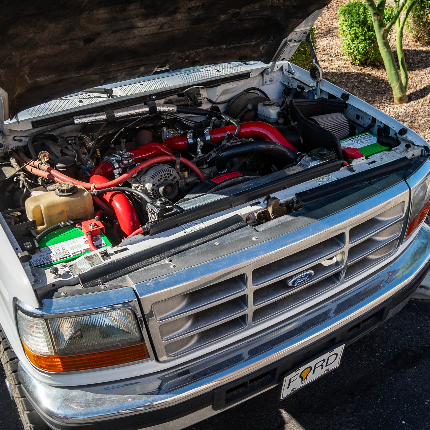 SDHQ Built '95-02.5 Ford 7.3L F250/F350/Superduty Billet Battery Terminal Upgrade Kit installed