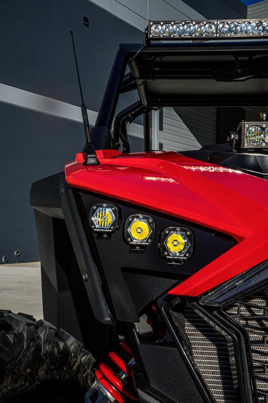 Baja Designs 2022-2024 Polaris RZR Pro R S1 Triple LED Headlight Kit Display on Vehicle