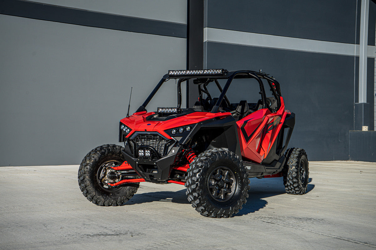 Baja Designs 2022-2024 Polaris RZR Pro R S1 Triple LED Headlight Kit Display on Vehicle