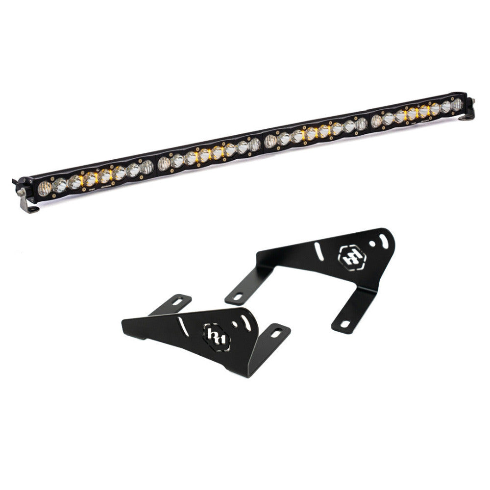 Baja Designs 2022-2024 Polaris RZR Pro R Roof Bar Kit Display of Included Parts