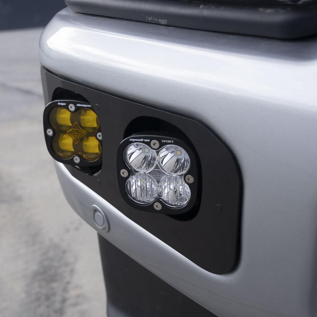 23+ Ford F250/F350 Squadron SAE/Squadron Sport Dual Fog Pocket Kit Close-up Display on Vehicle